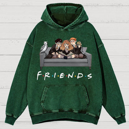 True friends Funny Nerdy Vintage Distressed Hoodie