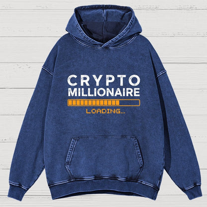 Crypto Millionaire Loading Vintage Distressed Hoodie