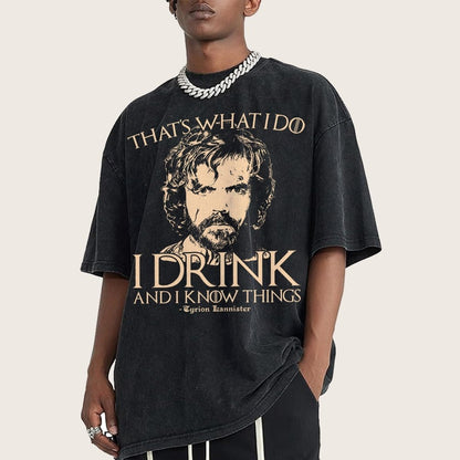 I Drink And I Know Things Vintage Distressed T-shirt