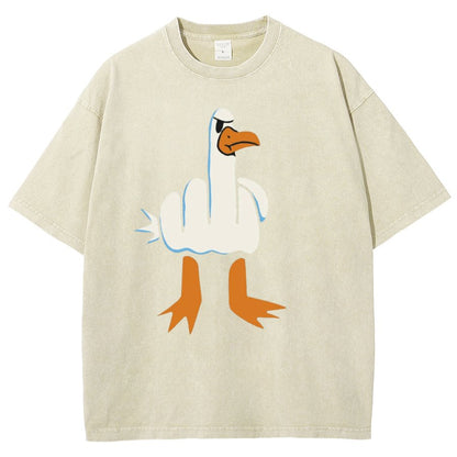 Rude Seagull Design Funny Vintage Distressed T-shirt