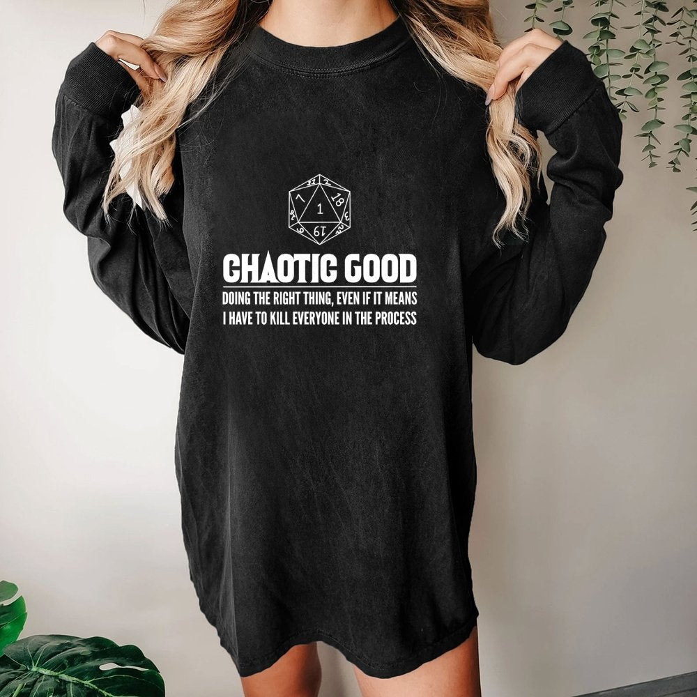 Adventure RPG Dice Fantasy Geschenk Washed Long Sleeve Tee