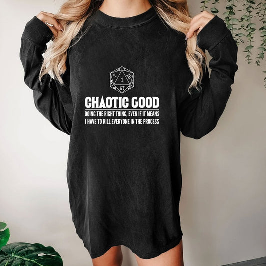 Adventure RPG Dice Fantasy Geschenk Washed Long Sleeve Tee