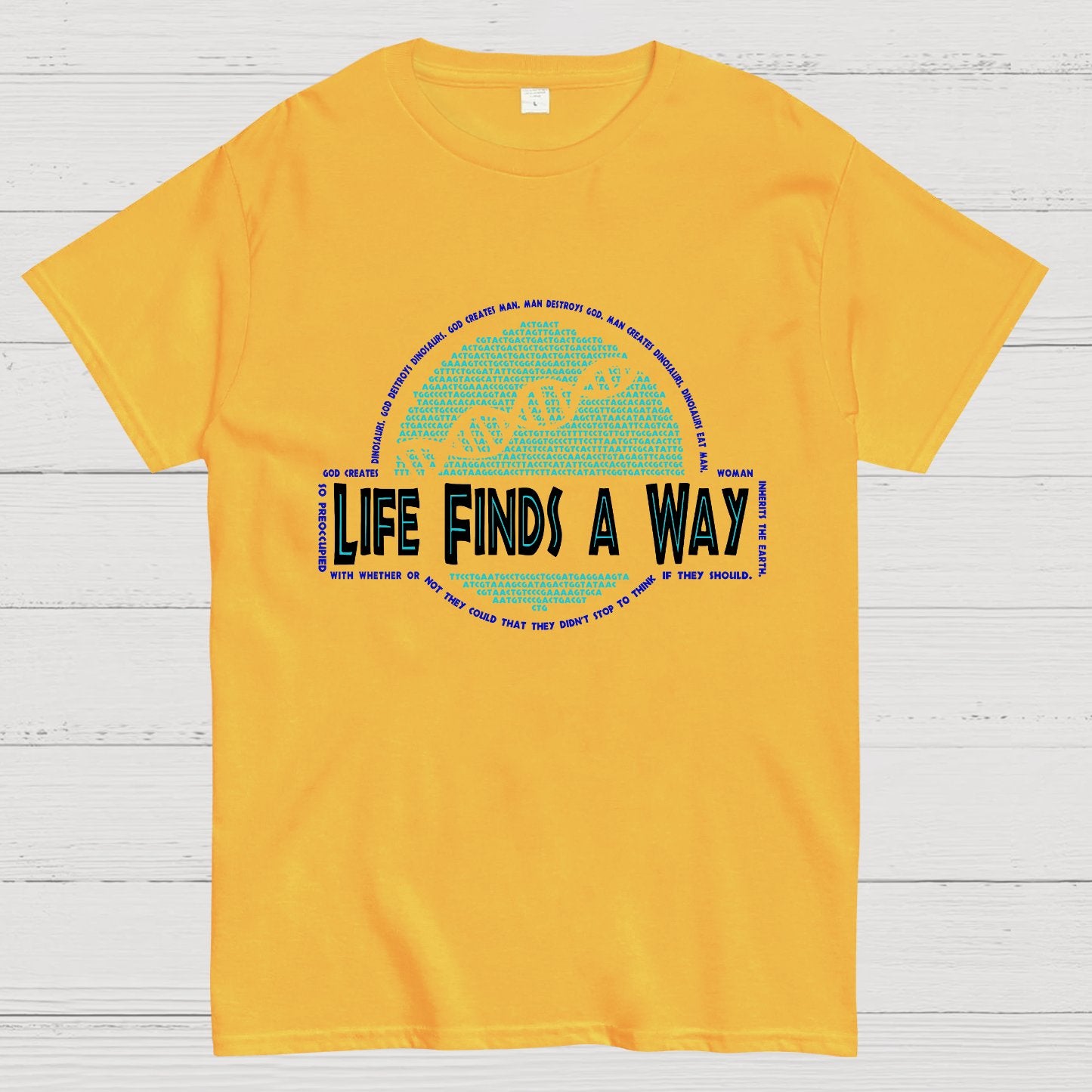 Dino DNA Typography Nerdy T-Shirt