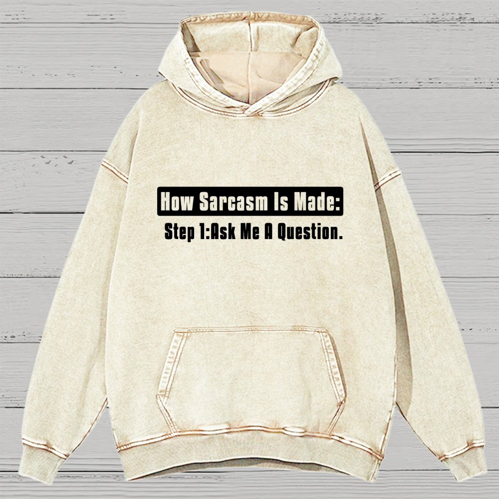 Step 2 Sarcasm Vintage Distressed Hoodie