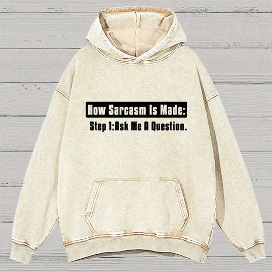 Step 2 Sarcasm Vintage Distressed Hoodie