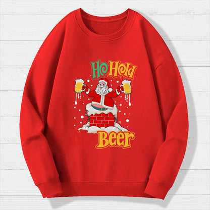 Ho Ho Hold My Beer Christmas Geek Cotton Sweatshirt