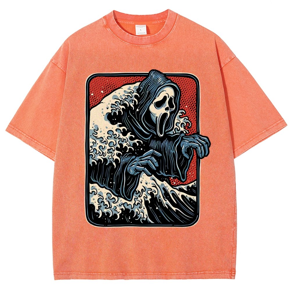 Ghost Wave Vintage Distressed T-shirt