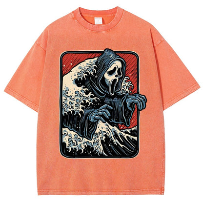 Ghost Wave Vintage Distressed T-shirt