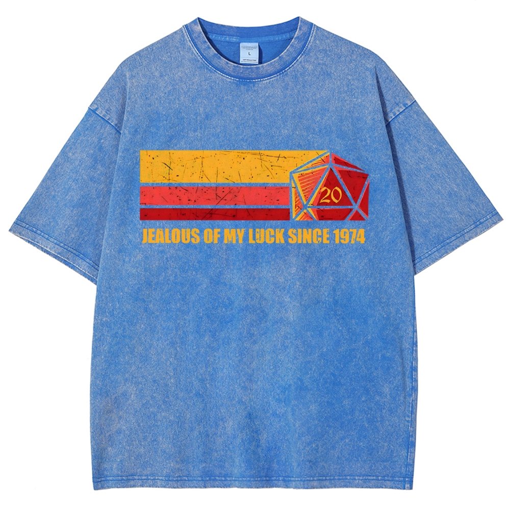 JEALOUS OF MY LUCK SINCE 1974 Vintage Distressed T-shirt