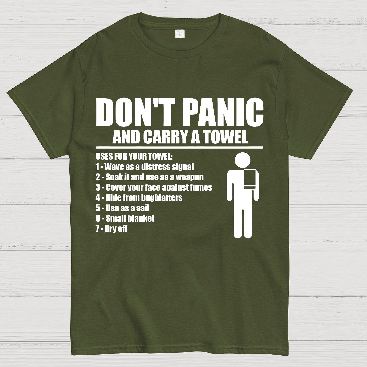 Don't Panic And Carry A Towel Geek T-Shirt