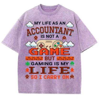 Gamer Accountant Gaming Design Quote Graphic Vintage Distressed T-shirt