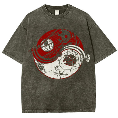 Yin Yang Vintage Distressed T-shirt