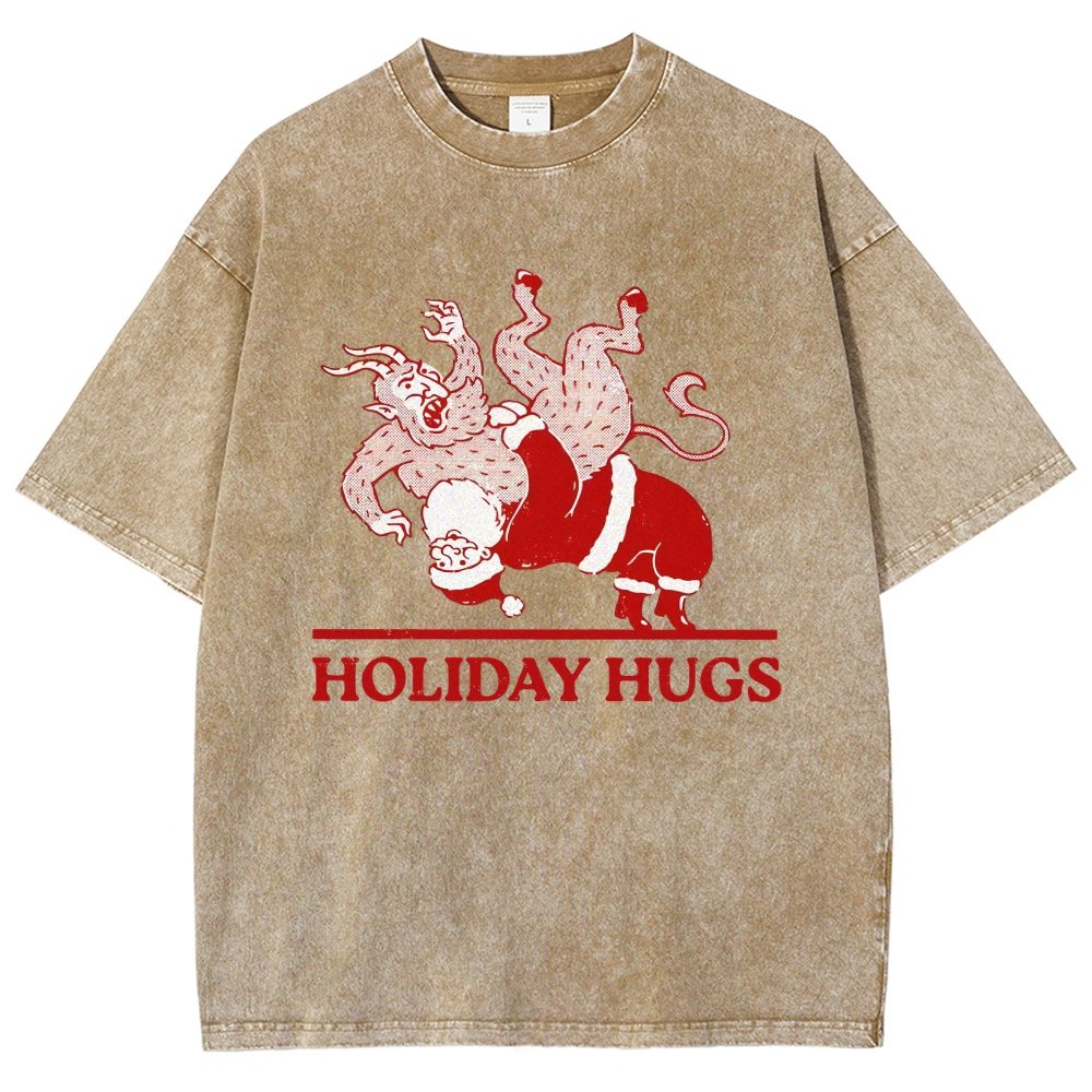Holiday Hugs Vintage Distressed T-shirt