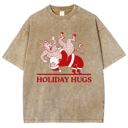 Holiday Hugs Vintage Distressed T-shirt