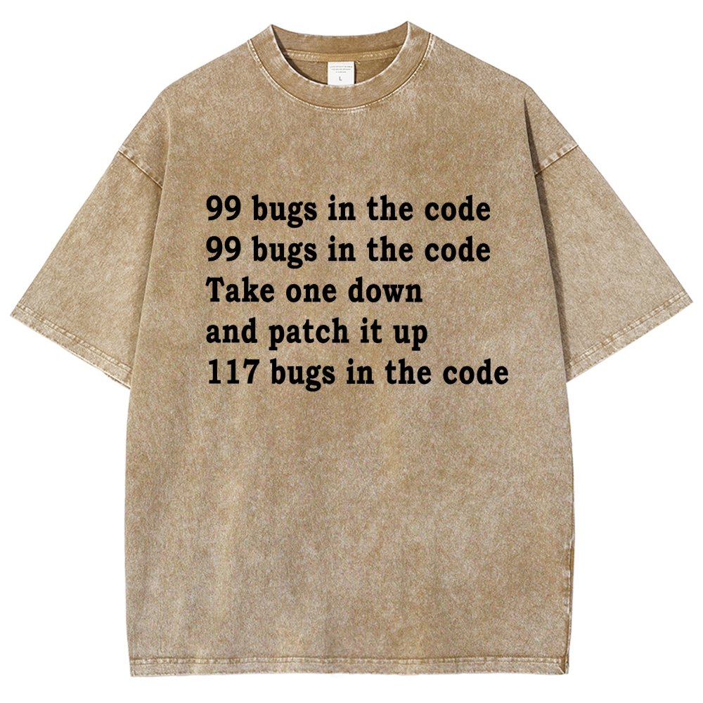 99 Bugs In The Code Vintage Distressed T-shirt