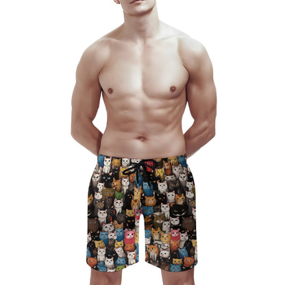 Cat Art Illustration Geek Shorts