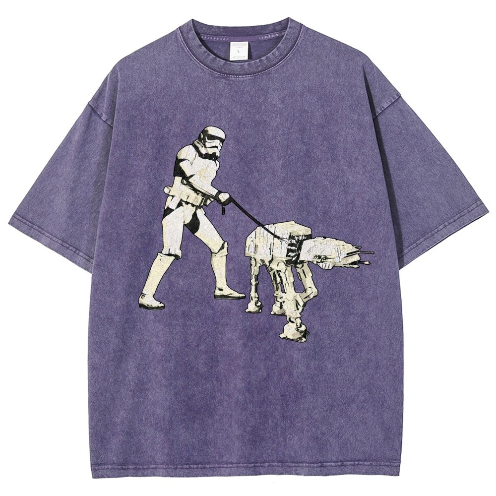 Empire Robot Dog-Planet Battles Vintage Distressed T-shirt