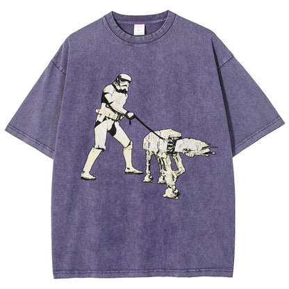 Empire Robot Dog-Planet Battles Vintage Distressed T-shirt