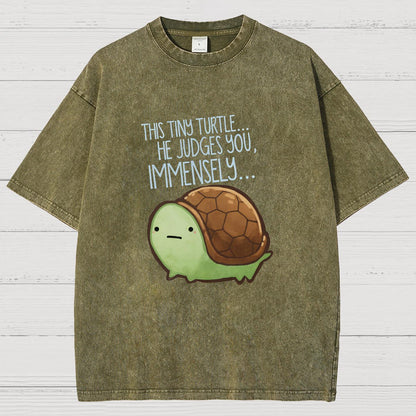 This turtle.. he judges you. Essential Vintage Distressed T-shirt
