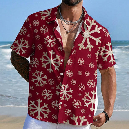 Christmas Snowflake Print Geeky Shirt