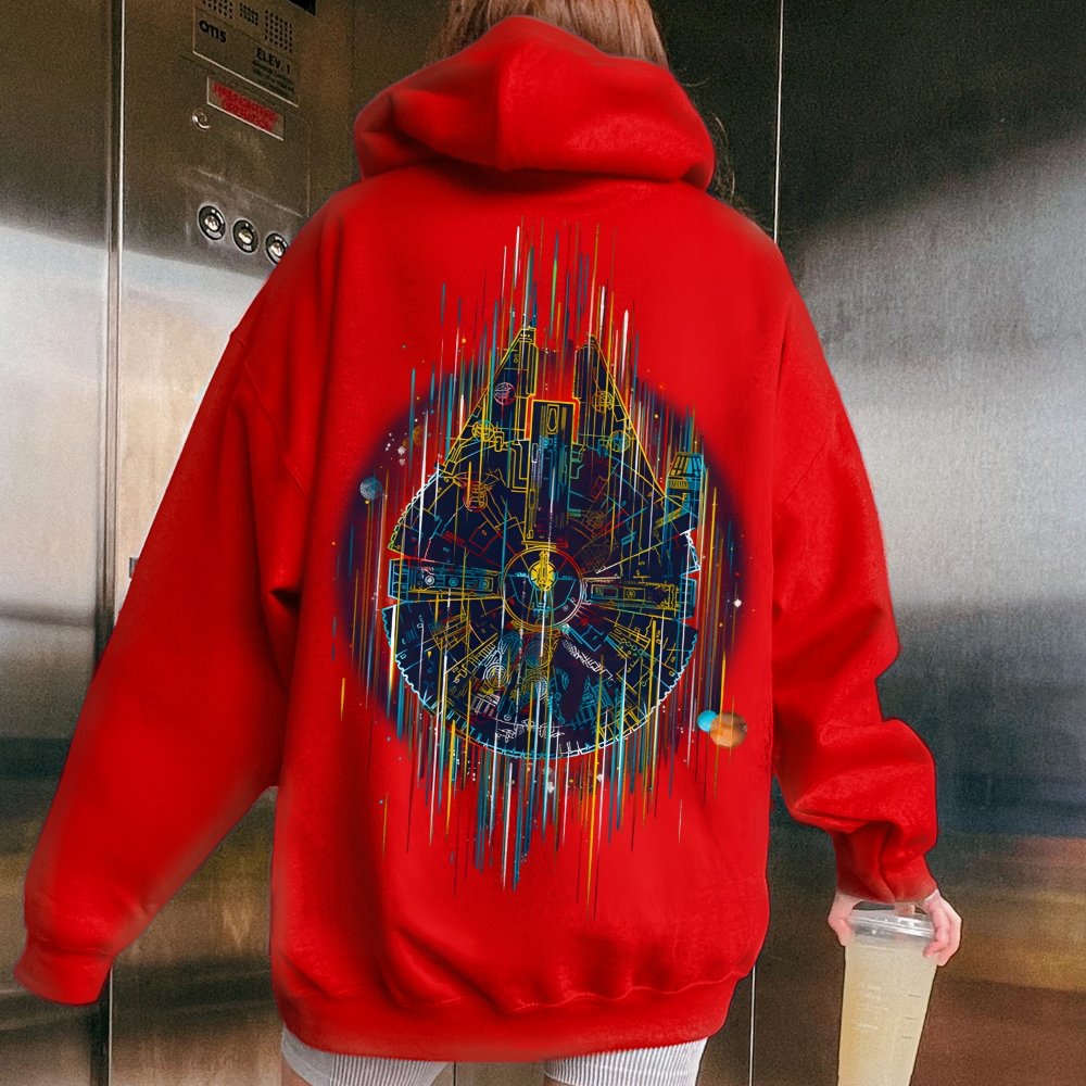 The Neon Falcon Printed Back Cotton Hoodie