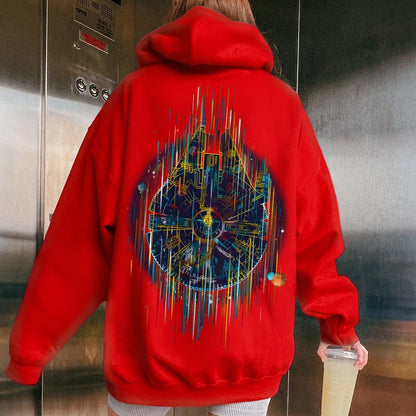 The Neon Falcon Printed Back Cotton Hoodie