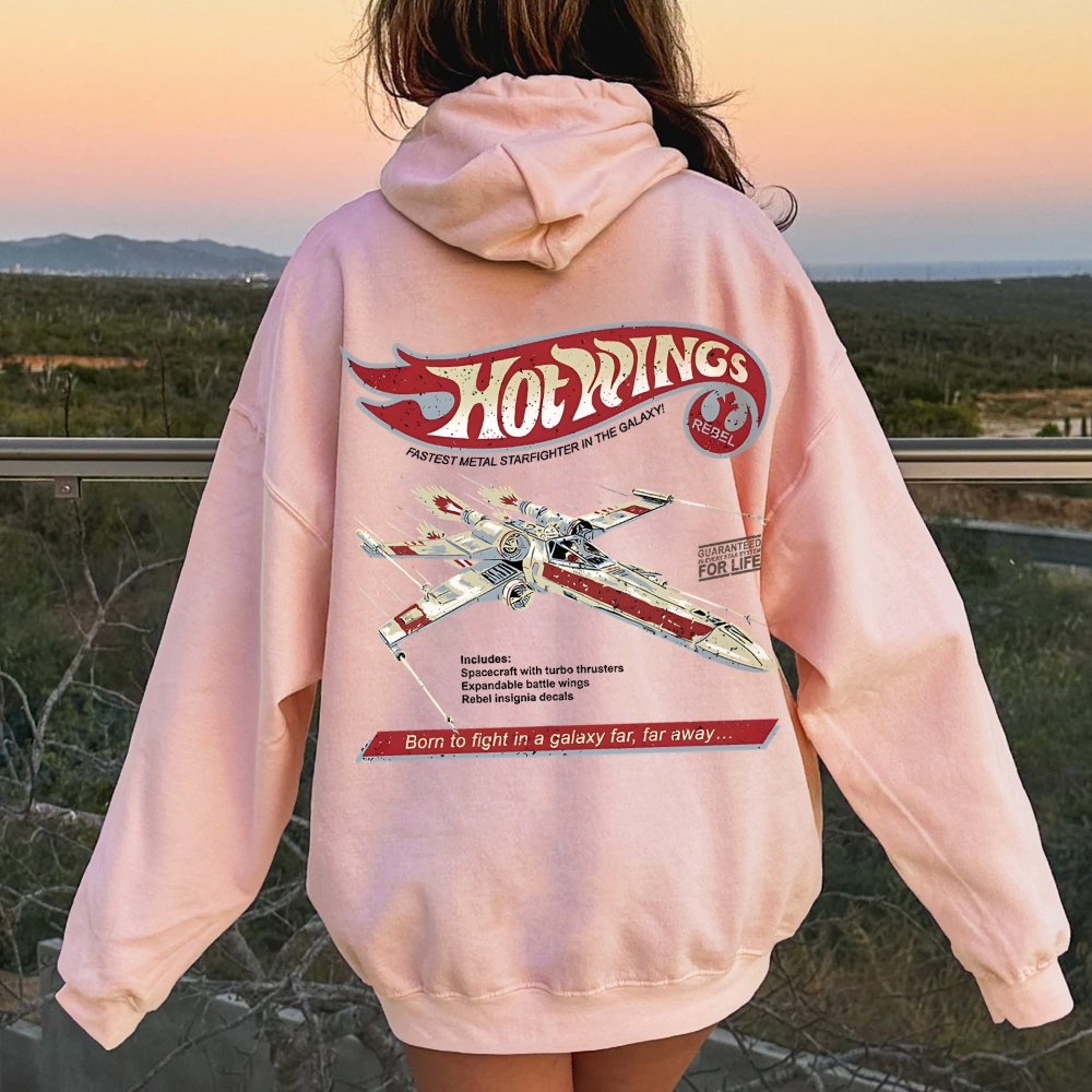 Hot Wings Rebel Printed Back Unisex Cotton Hoodie