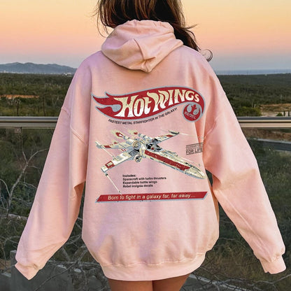 Hot Wings Rebel Printed Back Unisex Cotton Hoodie