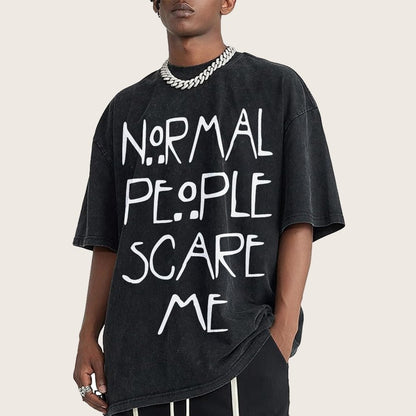 Normal People Scare Me Vintage Distressed T-shirt