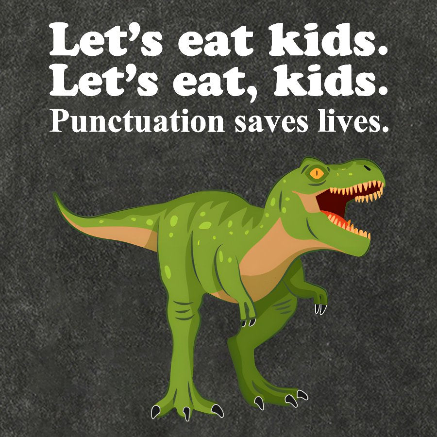 Let's Eat Kids! Punctuation Saves Lives Vintage Distressed T-shirt