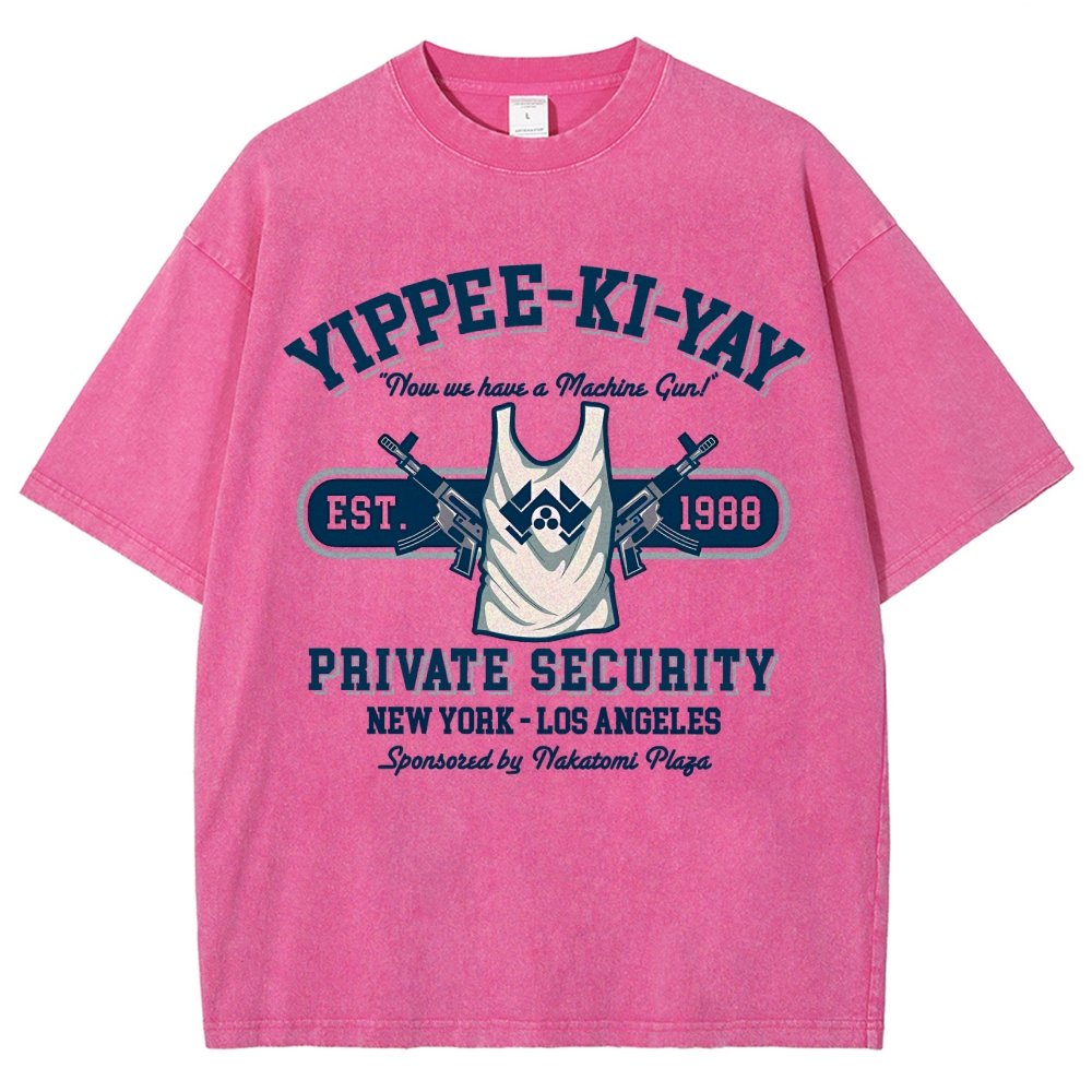 Yippee Ki Yay Security NY-LA Vintage Distressed T-shirt