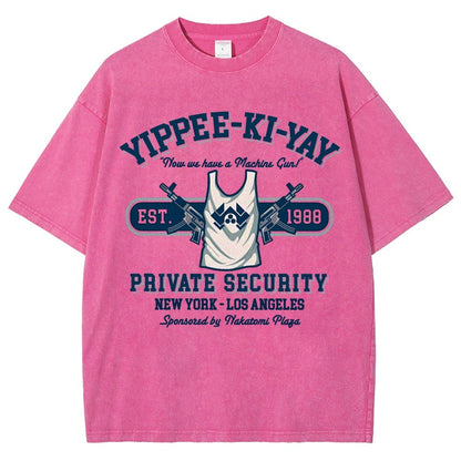 Yippee Ki Yay Security NY-LA Vintage Distressed T-shirt