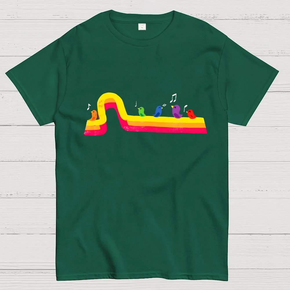 Retro Rainbow Tune Geek T-Shirt