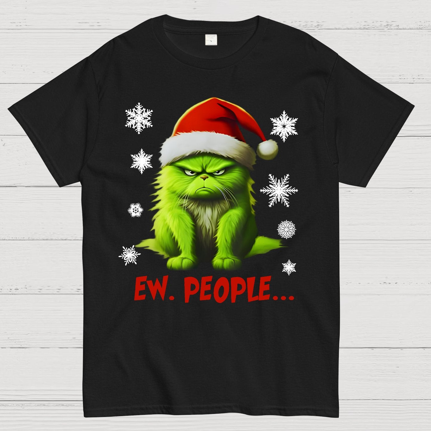 Funny Christmas Cat Geek T-Shirt