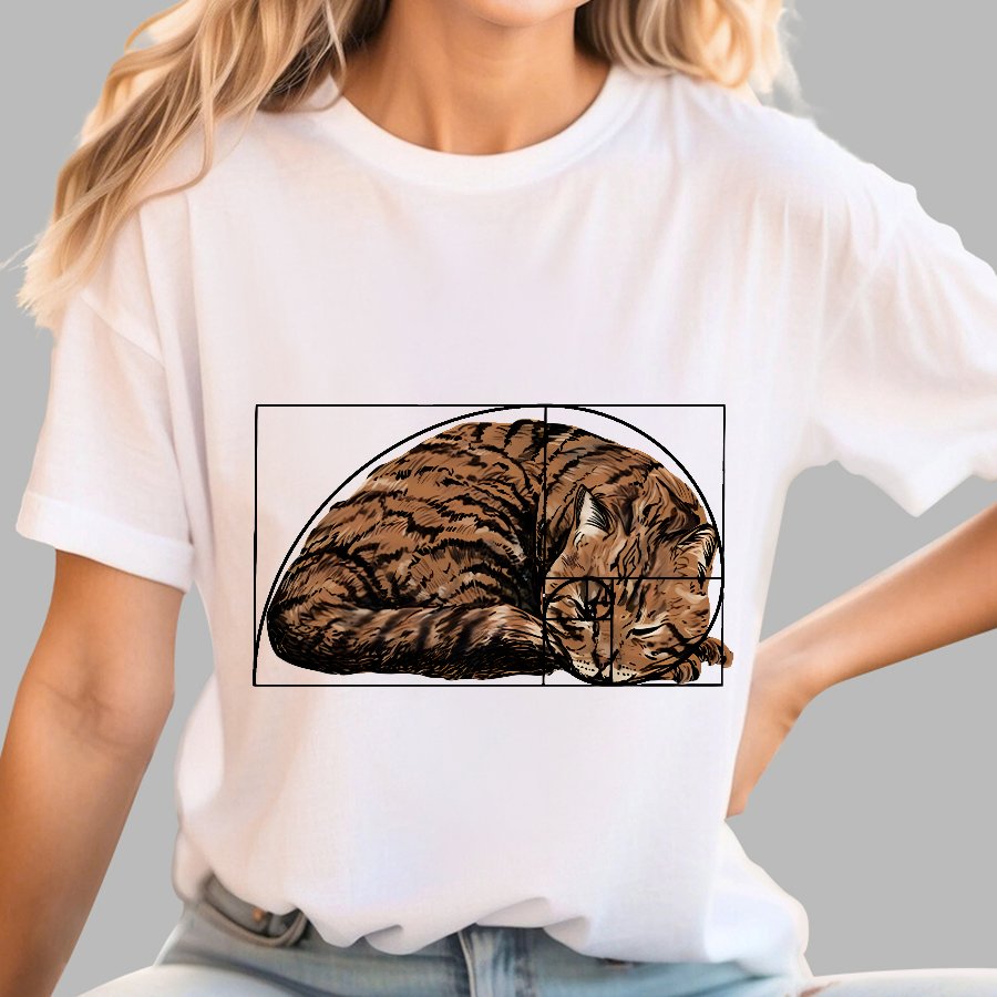 Fibonacci sequence Cat Geek T-Shirt