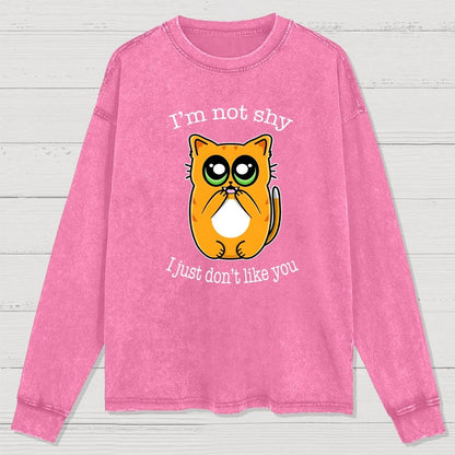 Not Shy Washed Long Sleeve Tee