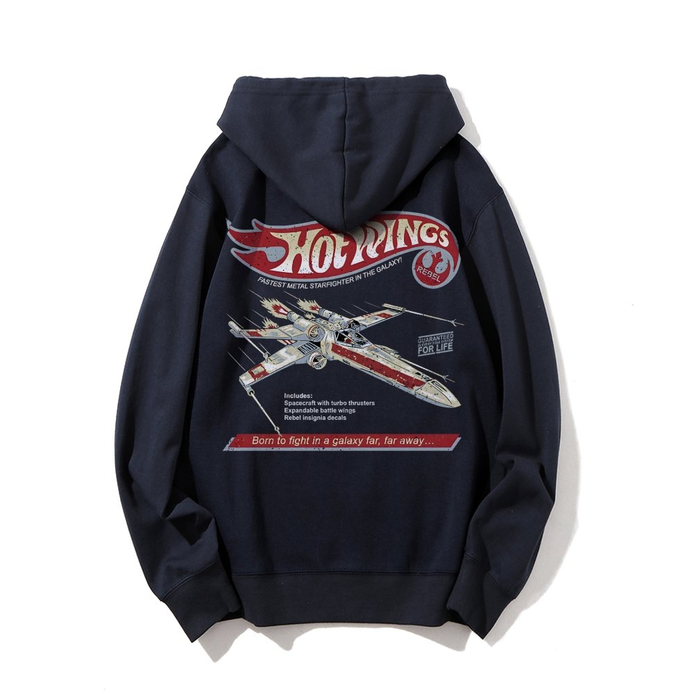 Hot Wings Rebel Printed Back Unisex Cotton Hoodie