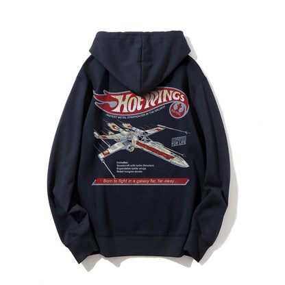 Hot Wings Rebel Printed Back Unisex Cotton Hoodie