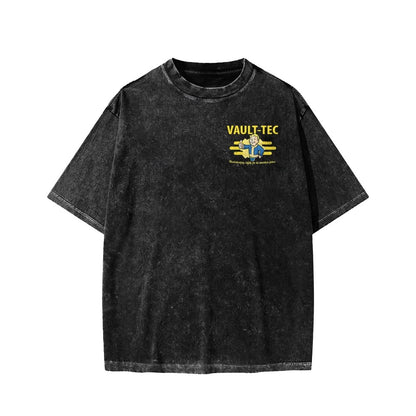 Eternal War Front And Back Printing Washed T-shirt