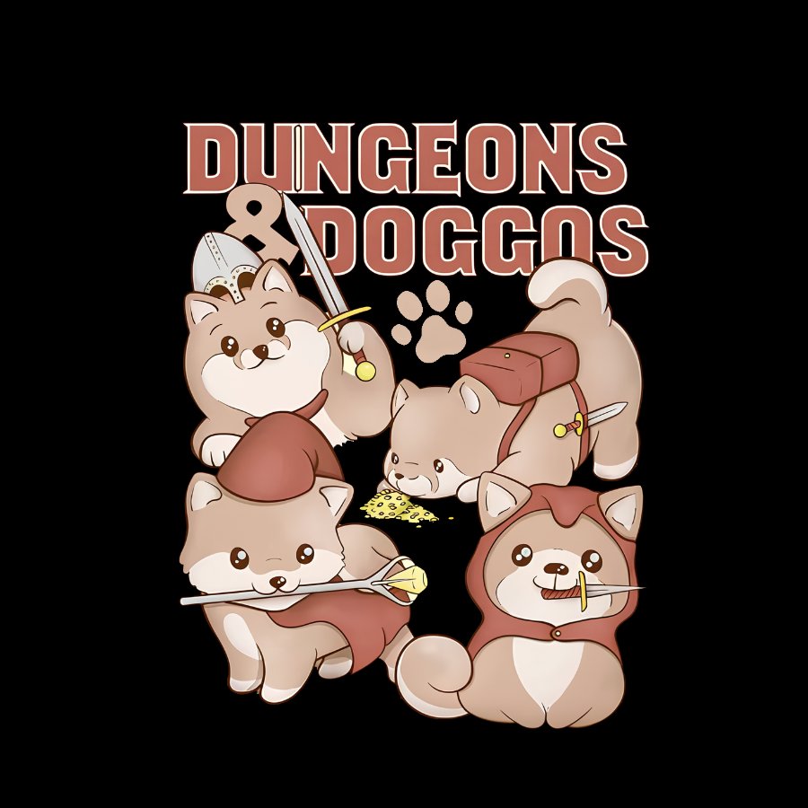 Dungeons And Doggos Nerdy T-Shirt
