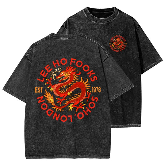 Lee Ho Fooks Front And Back Printing Washed T-shirt