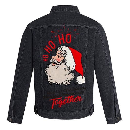 HO-HO-HO Merry Christmas Denim Jacket