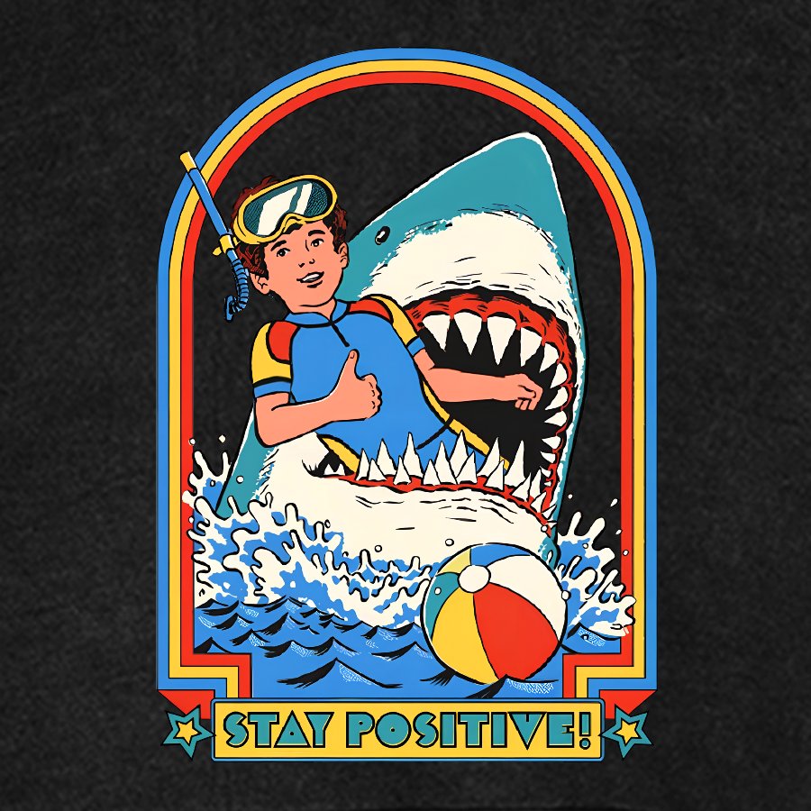 Stay Positive Vintage Distressed Hoodie