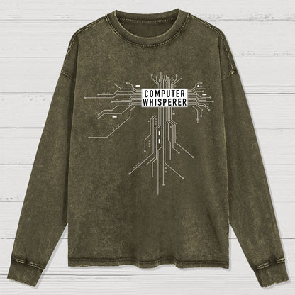 Computer Whisperer Washed Long Sleeve Tee