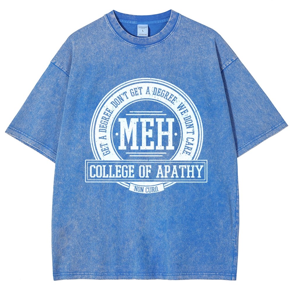 College of Apathy Vintage Distressed T-shirt
