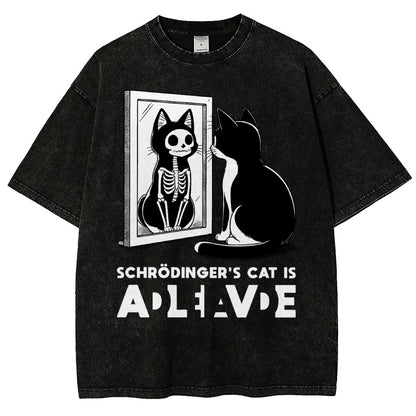 Schrödinger's Cat Alive Dead Vintage Distressed T-shirt