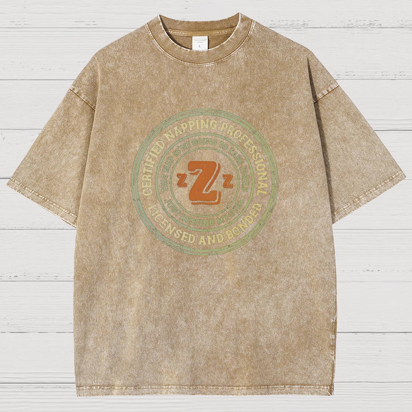 Certified Napping Professional Vintage Distressed T-shirt