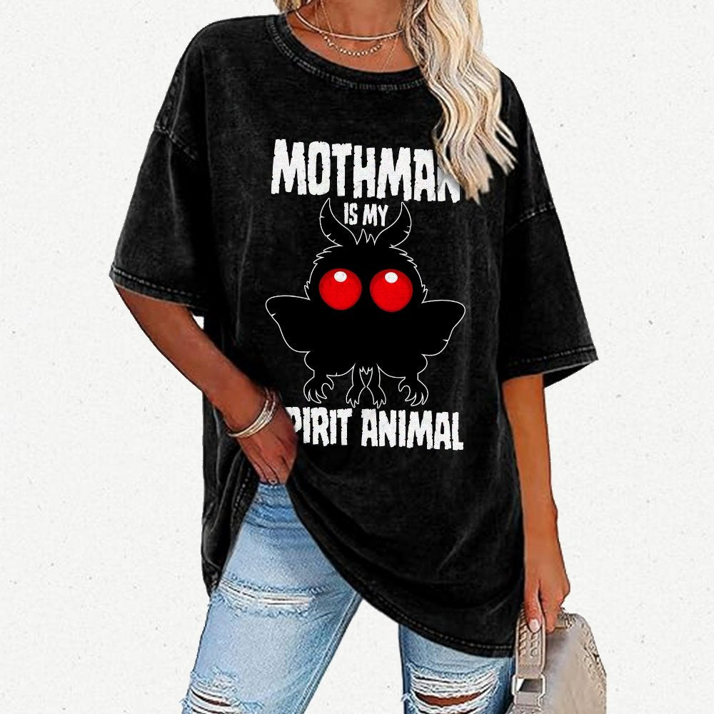 Mothman Is My Spirit Animal Dark Vintage Distressed T-shirt