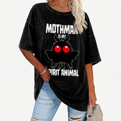 Mothman Is My Spirit Animal Dark Vintage Distressed T-shirt