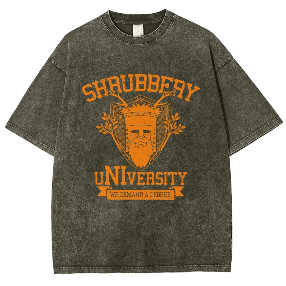 Shrubbery University Vintage Distressed T-shirt